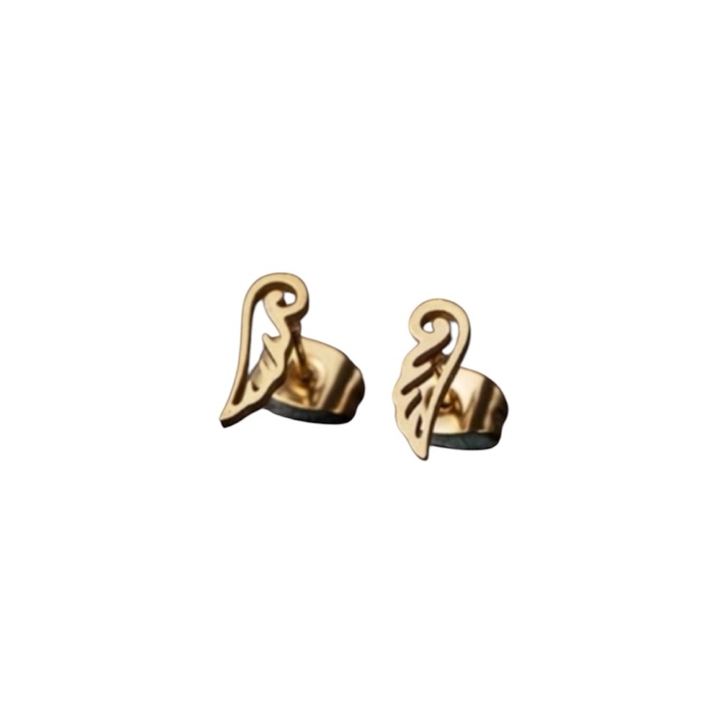 Angel Wings Earrings Stainless Steel Set of 2 Gold and Silver